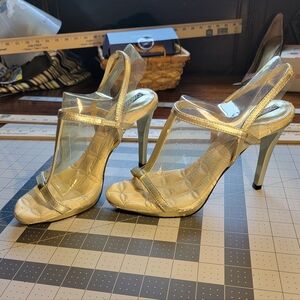 OXOXO Gold Strappy Heels
